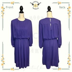 The 1 East Custom Collection Women's Vintage Pleated Midi Dress Made in U.S.A.